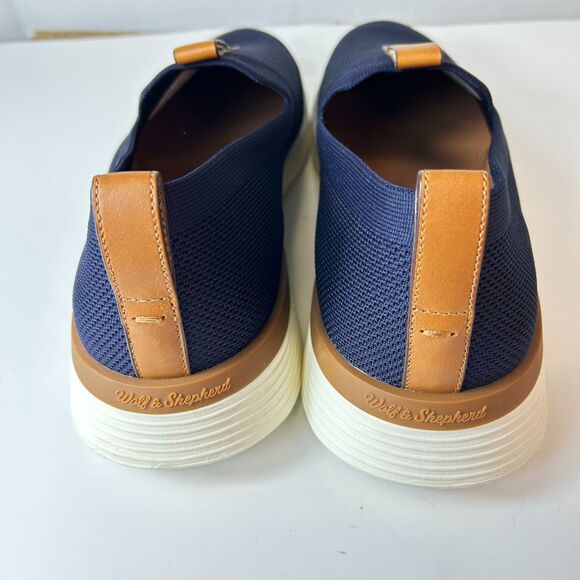 Wolf & Shepherd NWOT Derby Navy SwiftKnit Mesh Leather Slip On Loafer Size 14 - Picture 7 of 15
